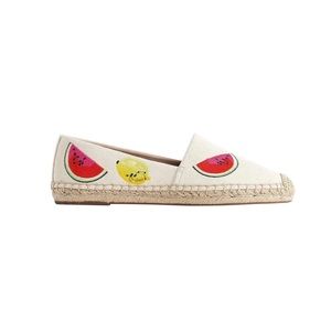 J. Crew Canvas Espadrilles with Embroidered Fruits